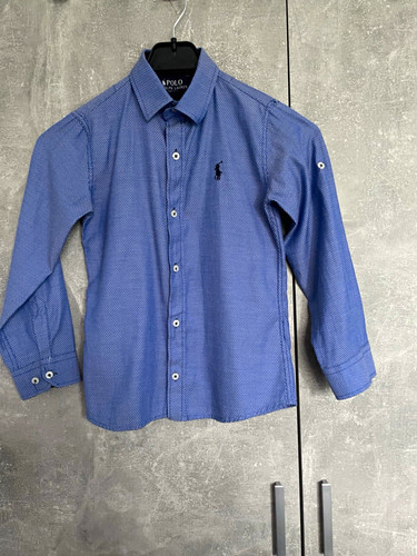Jungen langarm hemd blau - hemd,